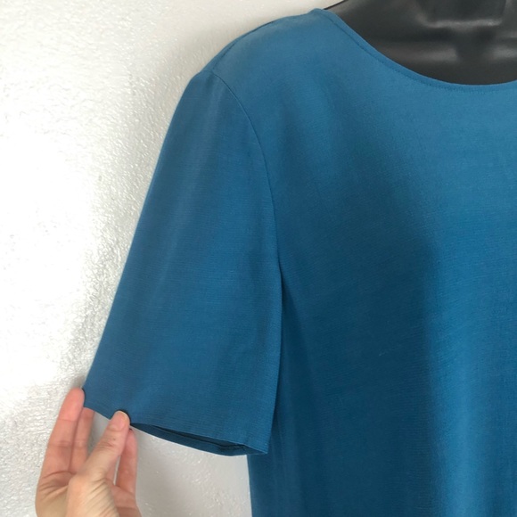 EILEEN FISHER blue viscose shift dress Sz Small - Picture 7 of 15